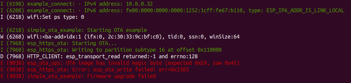 OTA Error
